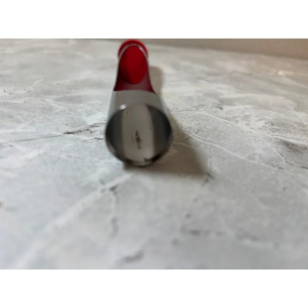 Vintage Stainless Steel Apple‎ Corer Fruit Pit Remover Tool with Red Handle Grip